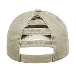 Kelley and Company Kelley and Company - Barn Hair High Bun Ponytail Ball Cap Hat Khaki